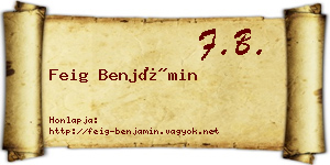 Feig Benjámin névjegykártya