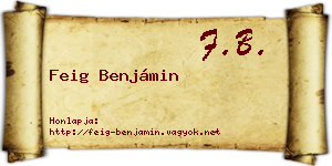 Feig Benjámin névjegykártya
